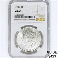 1898 Morgan Silver Dollar NGC MS65+