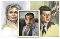 P Bruning Presidential Portraits Kennedy Obama+