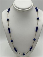 Vintage 14K GF Genuine Lapis Lazuli Necklace