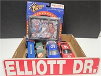 Toy Cars &  Plastic Elliot Sign