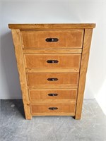 Rustic solid wood 5 drawer chest of drawers 55.5“