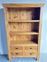 Large rustic solid wood hutch w/ drawers 79” x