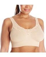 Just My Size Women's 1X Pure Comfort Lace Bra Nude