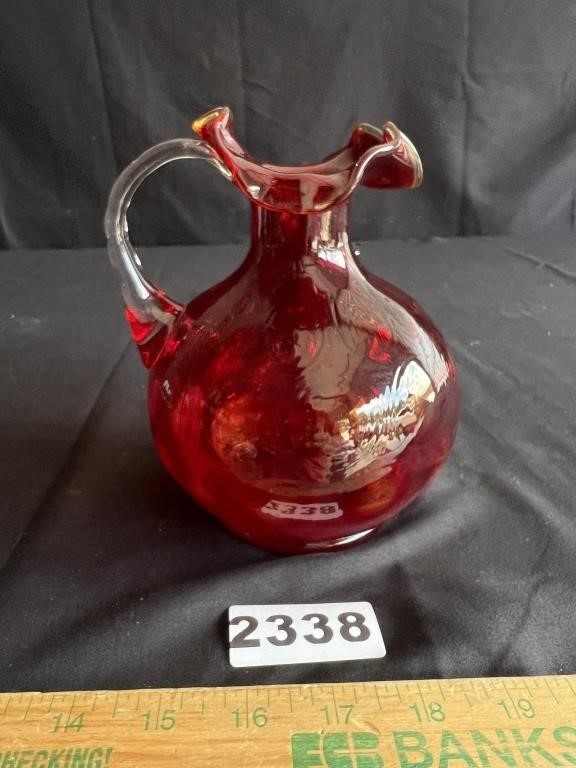 Fenton Amberina Glass Pitcher