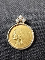 Indian Head Coin with Diamonds