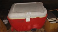 red Igloo rolling cooler