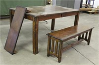 Table w/Bench & Leaf