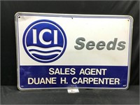 ICI Seeds metal sign