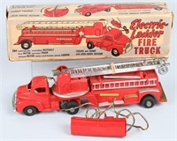 1950'S GMC TOY B.O. FIRE LADDER TRUCK, BOXED