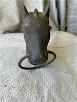 CAST IRON HORSE HITCHING POST HEAD