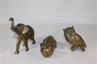 Vintage Bradd Elephant, Cat & Owl - Mid Century