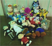 Stuffed toys- Snap, Crackle & Pop, Barney