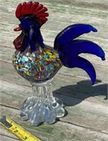 9" Art Glass Rooster