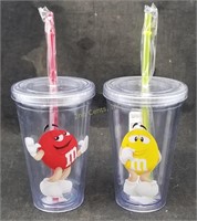 Pair Of M&m Cups Red & Yellow