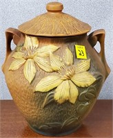 Roseville Pottery Clementis Brown Cookie Jar