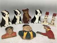 Hand Painted Wooden Characters and Bookends