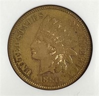 1880 Indian Head Cent UNC Small ANACS MS62 RB