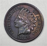 1886 Indian Head Cent Type 2 AU