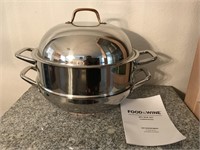 Food & Wine 12” wok with universal Steamer NEW