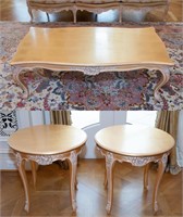 3 Contemporary French Provincial tables.