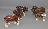 Five Horse Figurines