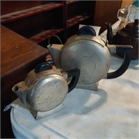 ALUMINUM TEA AND COFFEE POTS