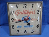 Vintage Galliker's Dairy Products Clock*Works*-