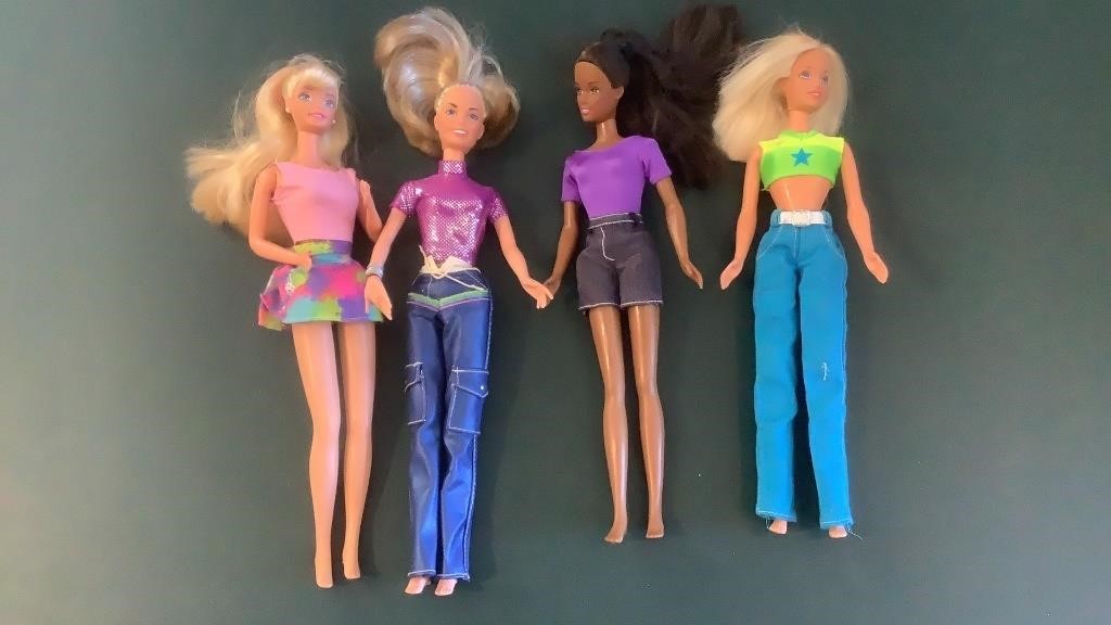 (4) Barbie Dolls