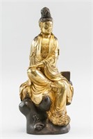 Chinese Gilt Bronze Guanyin