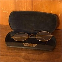 Antique Moore Eyeglasses with Case