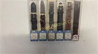 Six leather watchbands, various