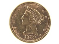 1880 $5 Gold Half Eagle