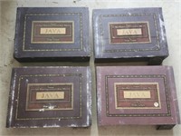 Lot of 4 Vintage Java Cigar Boxes