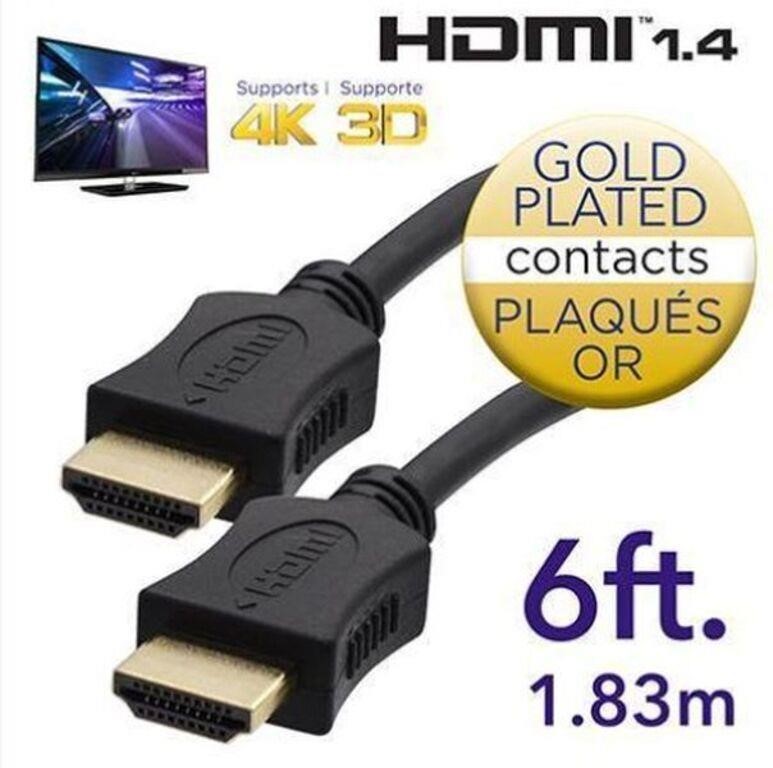 (2) eLink 6ft. HDMI 1.4 4K Gold Plated Cables