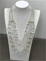 NEW CRYSTAL BEAD MULTI STRAND NECKLACE