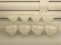 8 vintage milk glass Anchor Hawking cups