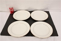4 Lenox Continental Dining Gold Dinner Plates #1