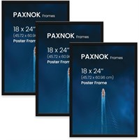 W537  PAXNOK 18x24 Frame Black Plexiglass 3pk