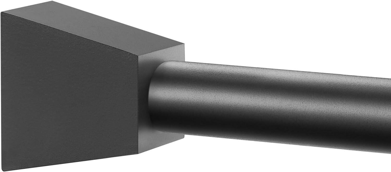 1 Inch Matte Black Curtain Rods 28-48