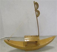 10" Vintage Wood Boat - Handmade