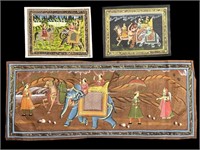 Mogul Silk Paintings - Elephants and Horses
