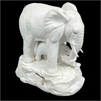 Aldon Porcelain Elephant Music Box - 1982