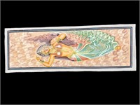 Handpainted Silk Devadasis Painting 40" x 14"