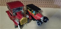 2 Vintage Tin Car Toys