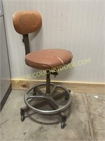 Retro rolling drafting stool
