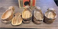 Misc lot of wooden pineapple bowls and spoon rest