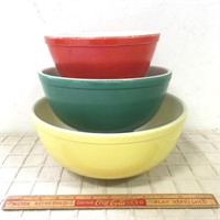 EARLY PYREX PRIMARY COLORS MIXING BOWLS