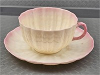 Rare Pink Belleek Teacup/Saucer