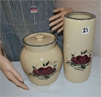 Apple Design Vase and Jar