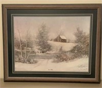 Fred Thrasher Snow Flakes signed 30x24 frame